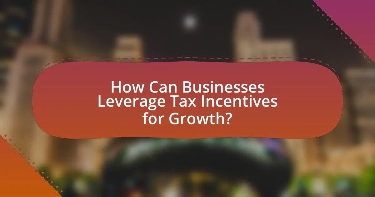 How Can Businesses Leverage Tax Incentives for Growth?