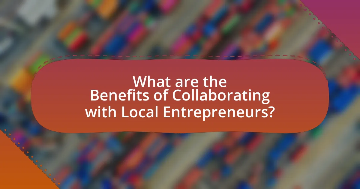 What are the Benefits of Collaborating with Local Entrepreneurs?