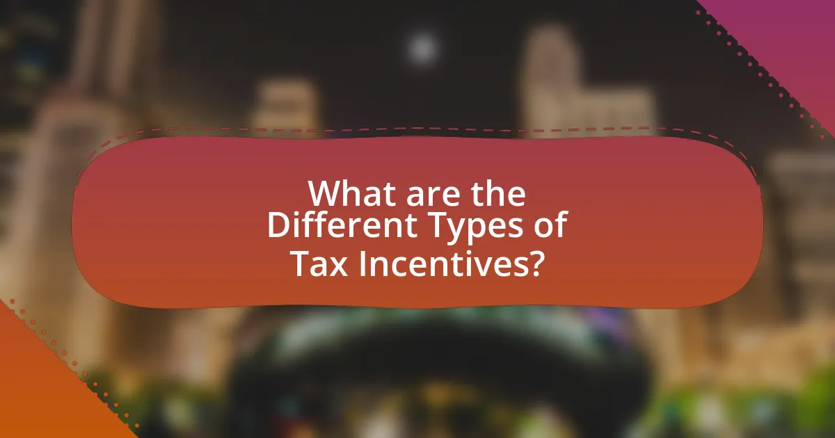 What are the Different Types of Tax Incentives?