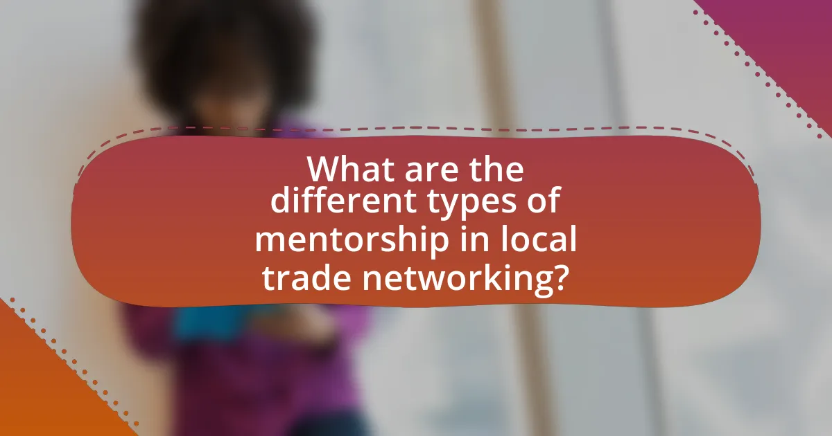 What are the different types of mentorship in local trade networking?