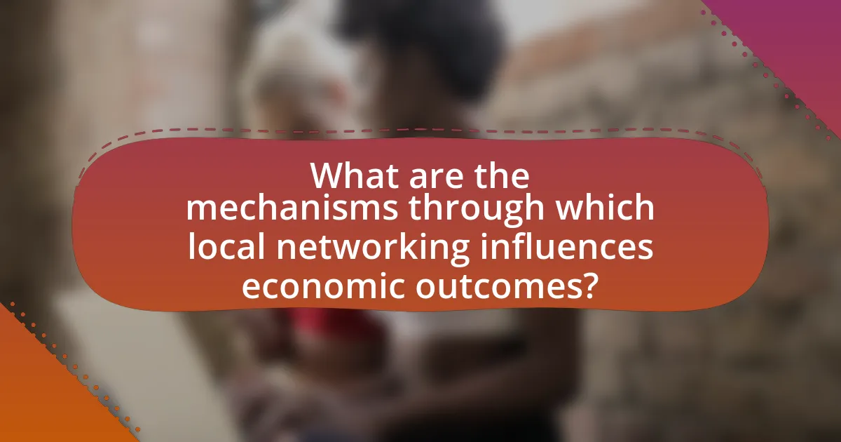 What are the mechanisms through which local networking influences economic outcomes?