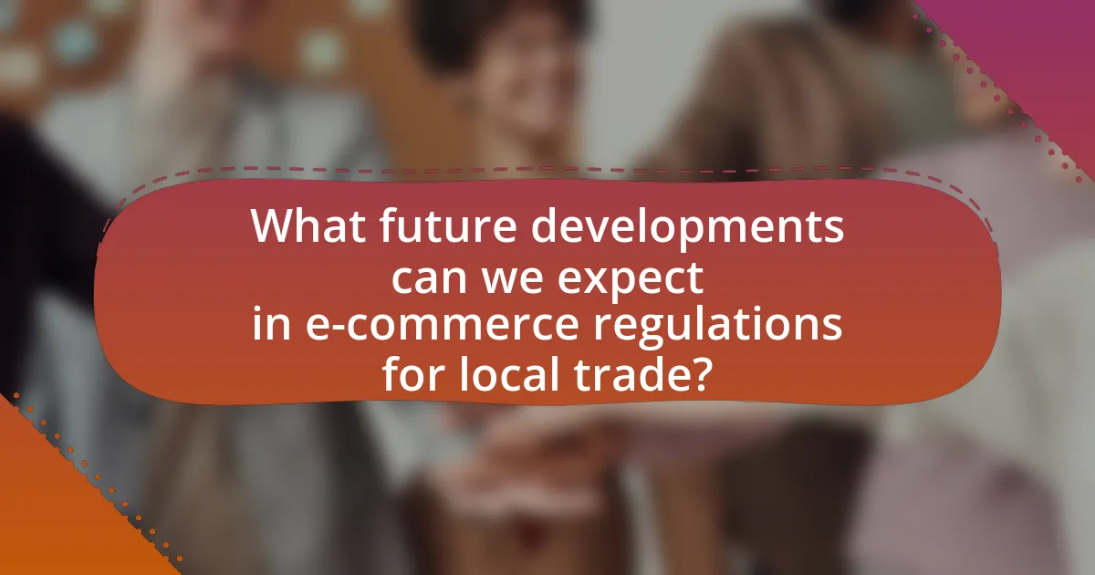 What future developments can we expect in e-commerce regulations for local trade?