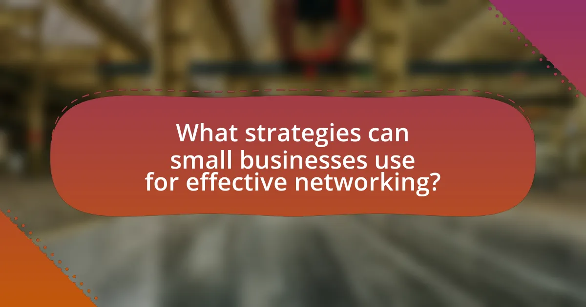 What strategies can small businesses use for effective networking?